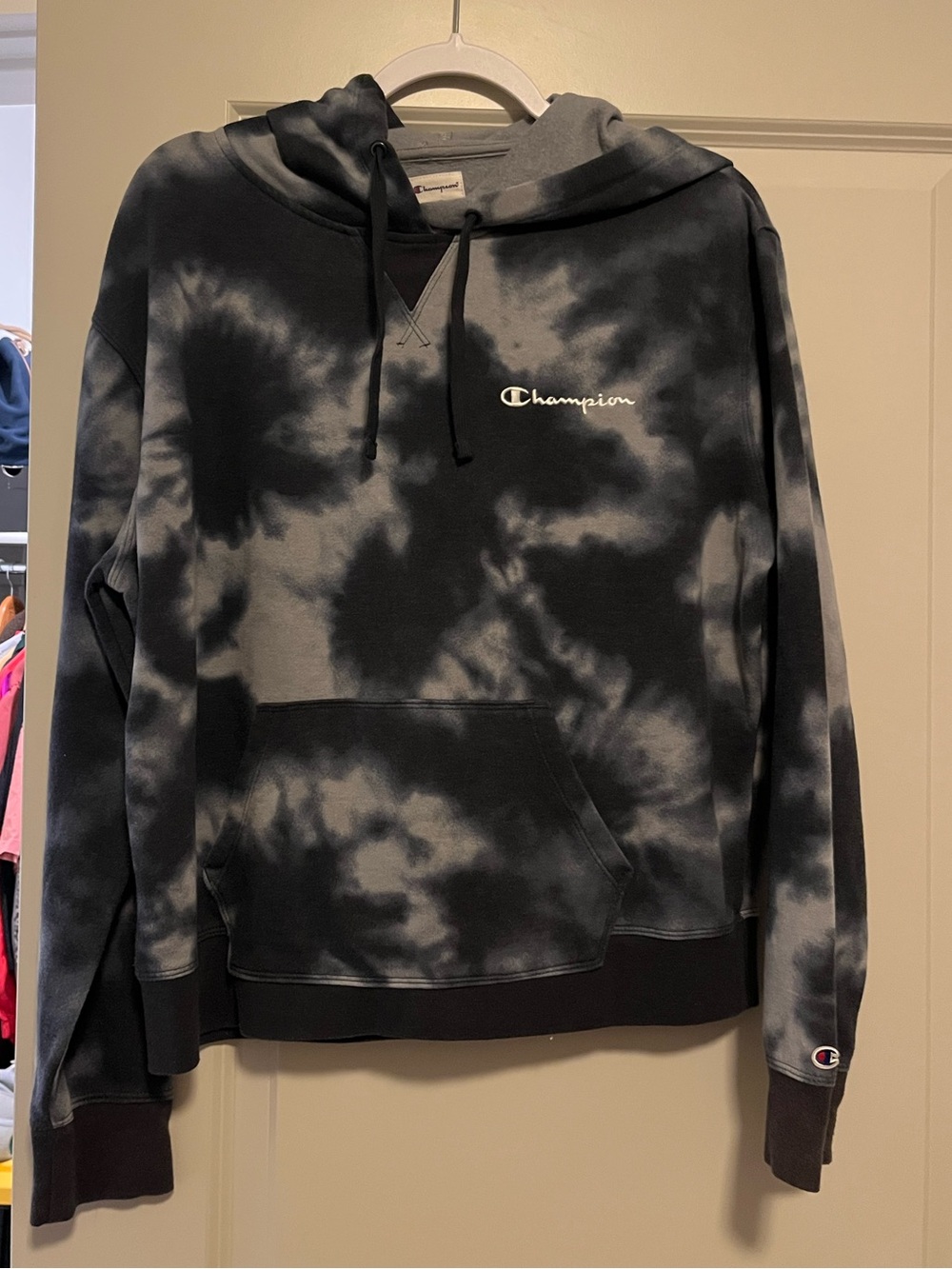 Champion Youth Large Blue Tie-Dye Pullover Hoodie